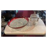 Indiana Glass Cranberry & MCM Jeannette Candy Dish