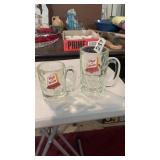(2) Retro Glass Dog & Suds Rootbeer Mugs