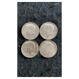 (4) 1964 90% Silver Kennedy Halves