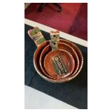 (3) Vintage Mexican Red Clay Pottery Bowls