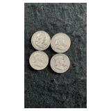 (4) 90% Silver Franklin Halves