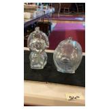 (2) Vintage/Retro Glass Coin Banks