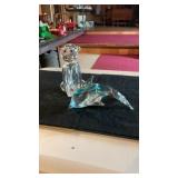 Crystal Glass Monkey & Art Glass Dolphin