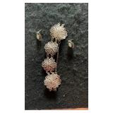 Sterling Daisy Link Bracelet & 925 Earrings