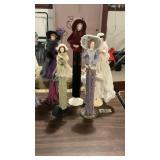 (5) Vicorian Style Tassle Dolls On Stands
