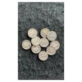 (10) 90% Silver Mercury Dimes