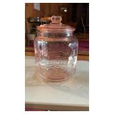 Pink Depression Peanut Counter Jar
