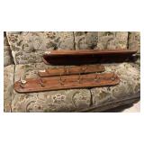 Wooden Shelf & (2) Hanging Racks