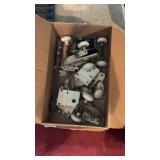 Box Full Of Porcelain Door Knobs & Fixtures