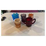 (5) Glass Toothpic Holders, Fenton, Imperial, Plus
