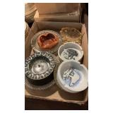 Collection Of Glass & Souvenir Ashtrays