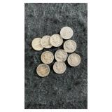 (10) 90% Silver Mercury Dimes Misc. Dates