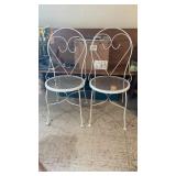 (2) Wrought Iron Ice Cream Parlor Chairs