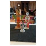 Vintage Glass Containers & Sovenier Totem Pole