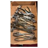 Flat Of Misc. Pliers & Cresent Wrenches
