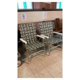 (2) Woven Aluminum Frame Lawn Chairs