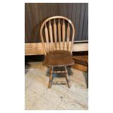 Oak Swivel Bar Stool