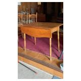 Antique Rustic Drop Leaf Table W/Turned Legs
