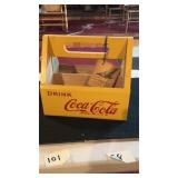Yellow Wooden Coca-Cola Carrying Crate