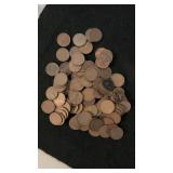 Approx: 100 Wheat Pennies Misc. Dates