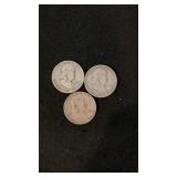 (3) 1951 90% Silver Franklin Halves