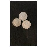 (3) 1963 90% Silver Franklin Halves