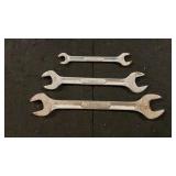(3) Snap On Double Open End Wrenches