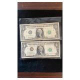 (2) 1963 $1 Star Notes