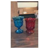 Mid Mod Moon & Stars Goblet & Ruby Spooner Vase