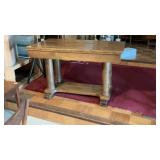 Column Base Oak Library Table