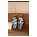 Chinoiserie Style Pocelain Type Lamps, Plus