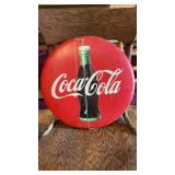 Metal Single Sided Coca-Cola Button Sign