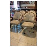 Oak & Metal Chromcraft Type Dining Chairs