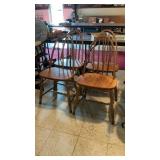 (4) Oak Windsor Style Dining Chairs