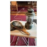 Vintage Coleman Lantern & Wooden Fishing Net