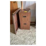Metal Filing Cabinet & Vintage Folding Table