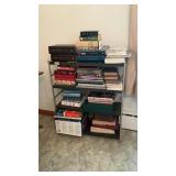 Vintage Metal Bookshelf w/ contents