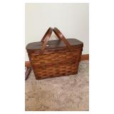 Vintage Wood Picnic Basket