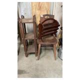 Vintage Wood chair, wood shelf, magazine rack