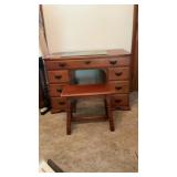 Hard Rock Maple Desk & Willet Golden Beryl Stool