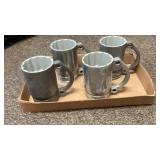 (4) Pewter Type Snap On Tool Mugs