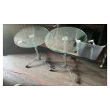 (2) Glass Top Decorator Table