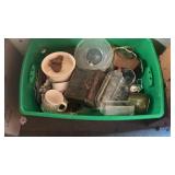 Large Tote Full Of Glassware & Decor