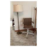 Vintage Brass? Floor Lamp & Metal Framed Chair