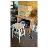 Vintage Wood Step Stool, Box Figurines, Plus