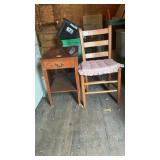 Mersman Side Table W/Drawer & Woven Seat Chair