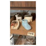 Flat Full of Glassware & Vintage Pottery