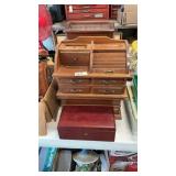 2 Vintage Jewelry Boxes, and small wood box