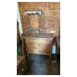 Antique Wash Stand & Mid Mod Side Table