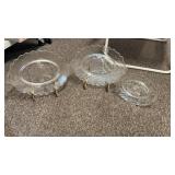 (3) Vintage Glass Bicentennial Plates W/Stands
